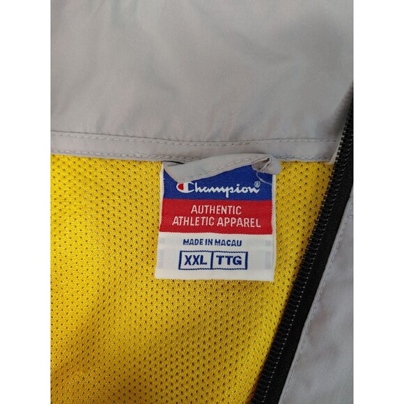 Champion Mens XXL Windbreaker Jacket Gray & Yellow - Picture 3 of 14
